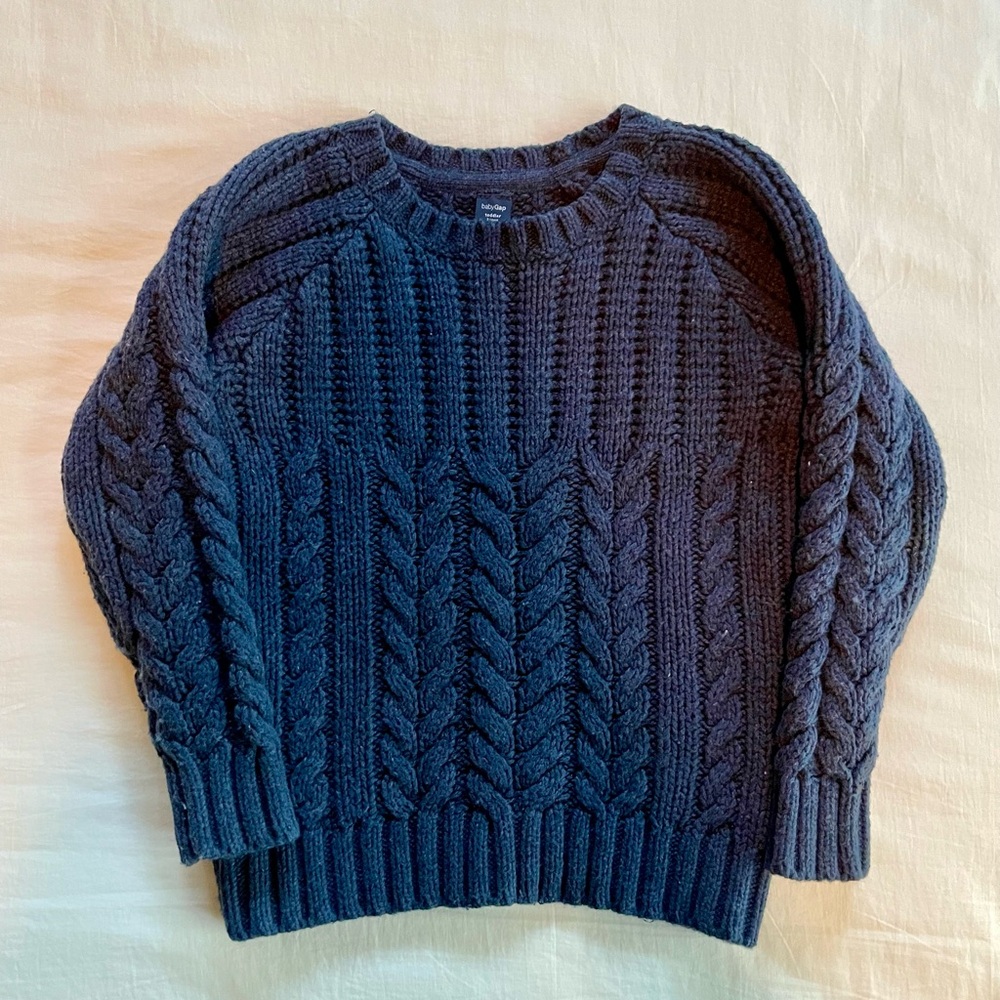 babyGap cozy Navy Cable Knit Sweater